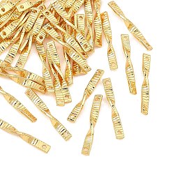 Настоящее золото 18K Латунные соединительные подвески Shegrace, витые звенья прутка, без кадмия и без свинца и без никеля, реальный 18 k позолоченный, 18x2x2 мм, отверстие : 1 мм