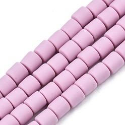 Plum Polymer Clay Bead Strands, Column, Plum, 5~7x6mm, Hole: 1.5~2mm, about 61~69pcs/strand, 15.74 inch