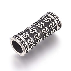 Antique Silver 304 Stainless Steel Beads, Large Hole Beads, Vase, Antique Silver, 22.5x9.5mm, Hole: 6mm