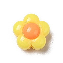 Gold Two Tone Opaque Acrylic Beads, Flower, Gold, 15.5x16x9mm, Hole: 2.8mm, about 454pcs/500g