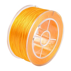 Gold Round Elastic Crystal String, Elastic Beading Thread, for Stretch Bracelet Making, Gold, 0.8mm, about 98.43 Yards(90m)/Box
