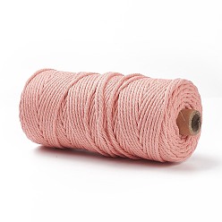 Pink Cotton String Threads for Crafts Knitting Making, Pink, 3mm, about 109.36 Yards(100m)/Roll