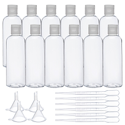 Прозрачный Пластиковые бутылочки, многоразовая бутылка, мини-прозрачный пластиковый воронкообразный бункер, 2 мл одноразовая пластиковая пипетка для глаз, прозрачные, 122x38.2 мм, мощность: 100мл, 12 шт / комплект