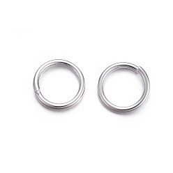 Серебро 304 кольца прыжок из нержавеющей стали, открытые кольца прыжок, серебряный цвет гальваническим, 20 датчик, 6x0.8 мм, Внутренний диаметр: 4.5 мм