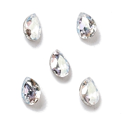 Кристалл K 9 кабошоны из стеклянного страза, задние и задние, слеза, кристалл, 4x3x2 мм