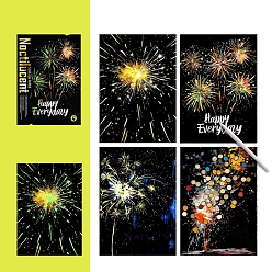 Другие Царапина радуга живопись искусство спираль блокнот, самодельная бумага для рисования, с пластиковыми палочками, 302x215 мм