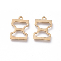 Letter X 304 Stainless Steel Charms, Greek Alphabet, Golden, Letter.X, 13.8x9.2x1mm, Hole: 1.2mm