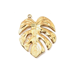 Золотой 304 подвески из нержавеющей стали, металлические подвески в виде листьев, золотые, 26.5x21.5x1.5 мм, отверстие : 1.6 мм