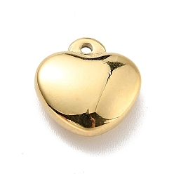 Golden Ion Plating(IP) 304 Stainless Steel Glaze Manual Polishing Charms, Heart, Golden, 12.5x12x4.8mm, Hole: 1.4mm