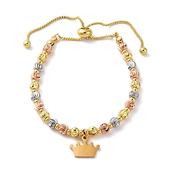 Crown Браслеты из латуни, с 304 подвесками из нержавеющей стали, корона, 10-5/8 дюйм (27 см), Кулон : 11x14x1.5 мм