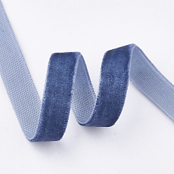 Marine Blue Single Face Velvet Ribbon, Marine Blue, 3/8 inch(9.5~10mm), about 50yards/roll(45.72m/roll)