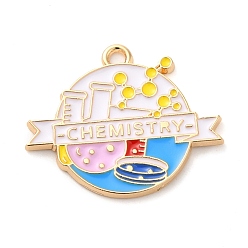 Другие Подвески из эмали и сплава, золотые, химические молекулы, 21x26x1.5 мм, отверстие : 1.6 мм