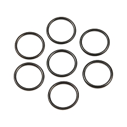 Black Ion Plating(IP) 304 Stainless Steel Closed Jump Rings, Round, Black, 22 Gauge, 7x0.6mm