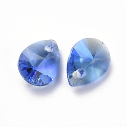 Сапфир Стеклянные украшения из горного хрусталя, граненые, слеза, сапфир, 8x6x4 мм, отверстие : 1.2 мм