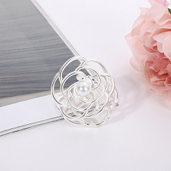 dumb silver Sweet and Simple Adult Hair Clip with Hollow Flower Bird's Nest