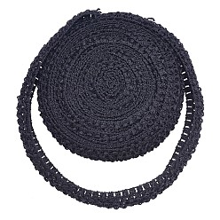 Black Elastic Lace Trim, Polyester Ribbon, Black, 40x1.5mm, 10m/roll