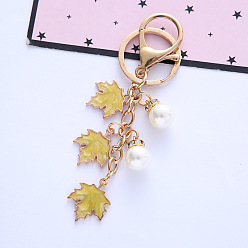 pale yellow Maple Leaf Artistic Pendant for Girlfriend's Birthday Gift - Couple Keychain, Bag Charm.