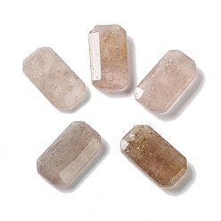 Клубничный Кварц Натуральные клубничные кварцевые кабошоны, прямоугольник граненый, 15x8.5x3.6 мм