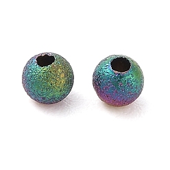 Rainbow Color Титановые бусины, круглые, , Радуга цветов, 3x2.8 мм, отверстие: 1 мм