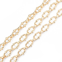 Real 18K Gold Plated Alloy Oval Link Chains, with Spool, Cadmium Free & Nickel Free & Lead Free, Unwelded, Real 18K Gold Plated, 17x11.5x4mm, about 32.81 Feet(10m)/Roll