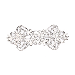 Платина Железные звенья, гравированные металлические украшения, цветок, платина, 73~73.5x31.5x1 мм, отверстие : 1 мм