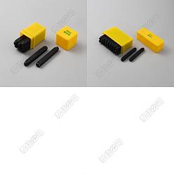 Mixed Shapes 35 шт. 2 стили стальные штампы для рукоделия, инструменты для штамповки изделий из кожи, цифра буква, чёрные, разнообразные, 6.2x0.9x0.9 см