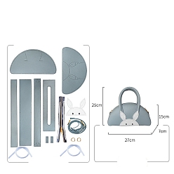 Light Blue DIY Rabbit Bag Making Kit, Including Cowhide Bag Accessories, Light Blue, 27x25x7cm