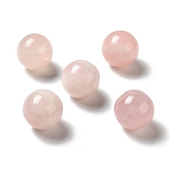 Quartz Rose Naturel a augmenté perles de quartz, pas de trous / non percés, ronde, 25~25.5mm