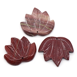 Red Jasper Natural Red Jasper Autumn Maple Leaf Pendants, Leaf Charms, 43x47~53x7mm, Hole: 2mm