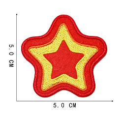 Red Computerized Embroidery Cloth Iron on/Sew on Patches, Costume Accessories, Star, Red, 50x50mm