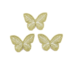 Dark Khaki Polyester Butterfly Cabochons, for Hair Accessories Making, Dark Khaki, 30x43mm