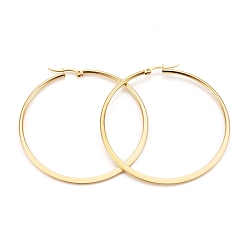 Golden 304 Stainless Steel Big Hoop Earrings, Hypoallergenic Earrings, Ring, Golden, 58x2mm, 12 Gauge, Pin: 1x0.7mm