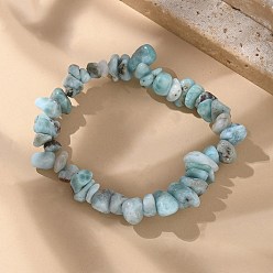 Ларимар Натуральные ларимарные бисером стрейч-браслеты, 2 дюйм (48 мм)