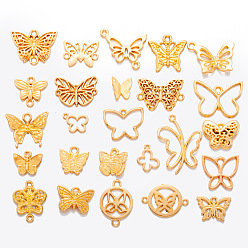 Light Gold Наборы подвесок и звеньев из сплава, бабочка, золотой свет, 10~21 мм, 25 шт / комплект