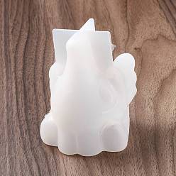 Elephant 3D Figurine Silicone Molds, Resin Casting Molds, for UV Resin & Epoxy Resin Craft Making, White, Elephant Pattern, 58x62x80mm