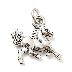 Лошадь Подвески из тибетского сплава, без кадмия и без свинца, долговечный, Китайские знаки, лошадь, 16x15x2 мм, отверстие : 3.2 мм