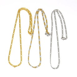 Mixed Color 304 Stainless Steel Figaro Chain Necklace Making, Mixed Color, 17.91 inch(45.5cm), 3mm