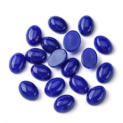 White Jade Natural White Jade Cabochons, Oval, Dyed, Blue, 8~8.5x6~6.5x2.5~3.5mm
