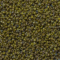 (RR4519) Opaque Dark Yellow Picasso MIYUKI Round Rocailles Beads, Japanese Seed Beads, 11/0, (RR4519) Opaque Dark Yellow Picasso, 11/0, 2x1.3mm, Hole: 0.8mm, about 5500pcs/50g