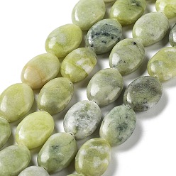 Other Jade Natural Teardrop Xinyi Jade/Chinese Southern Jade Beads Strands, Flat Oval, 17.5~18x12.5~13x6mm, Hole: 1.2mm, about 22pcs/strand, 15.55''(39.5cm)