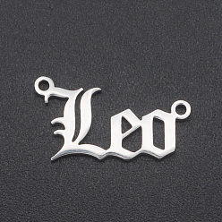 Leo 201 Stainless Steel Links, Twelve Constellations, Old English, Laser Cut, Leo, 10x18x1mm, Hole: 1.2mm