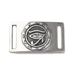 Eye Viking 304 Stainless Steel Buckles, Belt Fastener, for Men's Belt, Antique Silver, Rectangle, Eye of Horus, 46x25.5x2mm, Hole: 20x3.5mm