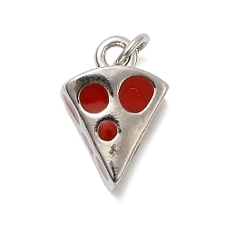 Красный Латунь эмаль прелести, треугольник сыра, стойки покрытие, долговечный, без кадмия и без свинца, платина, с целью перехода в кольце, красные, 12.5x9x5.5 мм, отверстие : 3 мм