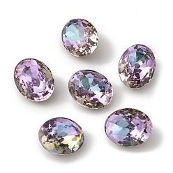 Светло-витражный K 9 кабошоны из стеклянного страза, задние и задние, граненые, овальные, витражный свет, 8x10x6 мм