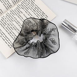 Black sausage ring Chic Bun Hair Tie with Rhinestone Decor for Women - Elegant and High-end Ponytail Holder