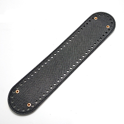 Черный Pu leahter вязание крючком сумки дно, овальные, аксессуары для замены основания формирователя мешков, чёрные, 32x7 см, отверстие : 5 мм