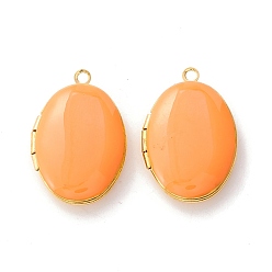 Сэнди Коричневый Подвески-медальоны из латуни и эмали, фоторамки кулоны для ожерелий, овальные, песчаный коричневый, 24x16x6 мм, отверстие : 1.6 мм, внутренний диаметр: 14.5x10.5 мм