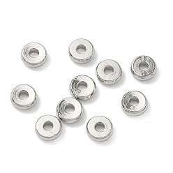 Платина Латунные бусины, плоский круглый / dics, стойки покрытие, без кадмия и без свинца, платина, 4.8x1.5 мм, отверстие : 1.6 мм