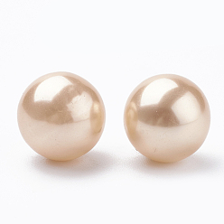Navajo White Eco-Friendly Plastic Imitation Pearl Beads, High Luster, Grade A, Round, Navajo White, 40mm, Hole: 3.8mm