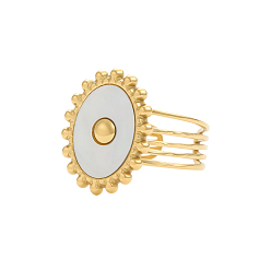 Настоящее золото 14K 304 палец кольца из нержавеющей стали, с плоской круглой оболочке, реальный 14 k позолоченный, 18 мм